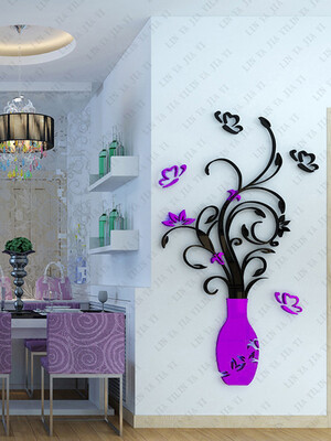 

Gobestart DIY 3D Acrylic Crystal Wall Stickers Living Room Bedroom TV Background Home