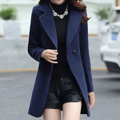 

Tailored Women Lapel Coat Trench Jacket Slim Formal Overcoat Winter Outwear