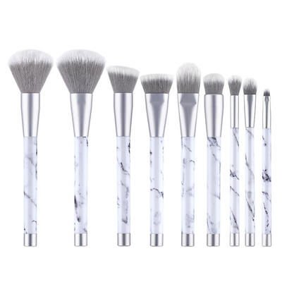 

9pcsset Silver Marble Makeup Brushes Foundation Powder Brushes Beauty Tool