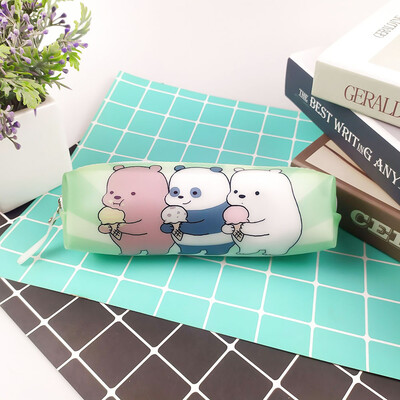 

Lovely Cartoon Bear Panda Pencil Case Silicone Naked Bear Stationery Pouches