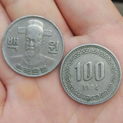 

24mm Old Series 1966-1982 South Korea 100 Won Coin