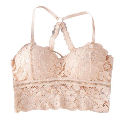 

Deep V Lace Bra Wireless Underwear Sexy Soft Women Wraps Solid Color Bras