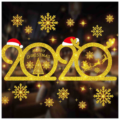 

Gobestart Merry Christmas Window Wall Sticker Decoration Decal Home Decor Xmas