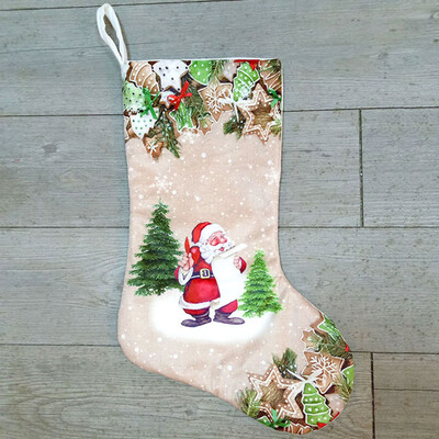 

Christmas Gift Bags Stocking Socks Santa ClausSnowman Xmas Tree Decor Ornaments