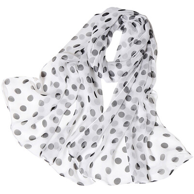 

Gobestart Fashion Women Dot Printing Long Soft Wrap Scarf Simulation Silk Shawl Scarves