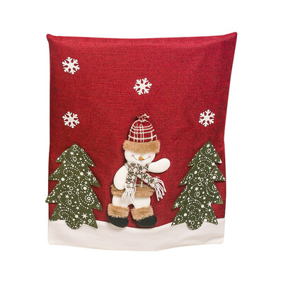 

Gobestart Christmas Chair Cover Fabric 3D Christmas Doll Chair Christmas Dining Decor