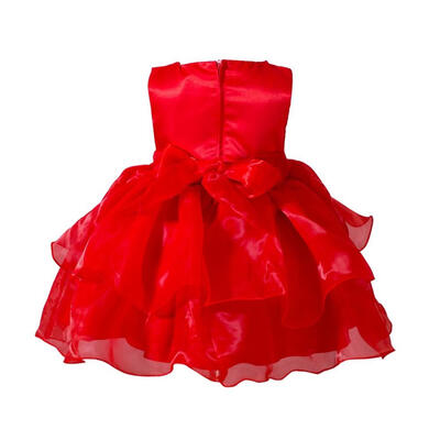 

1Year Kids Summer Infant Girl Bow Evening Dress Princess Birthday Party Short Mesh Dress Kids Baby Clothing