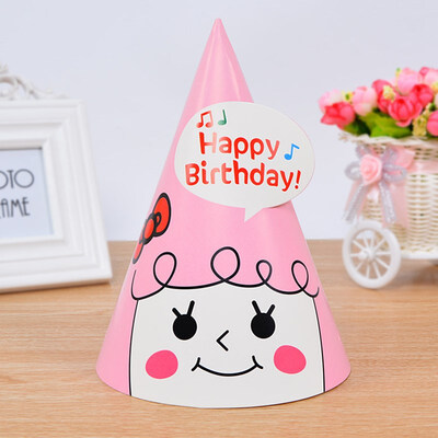 

FUNNYBUNNY Childrens Birthday Hat Adult Korean Paper Cartoon Party Birthday Cake Hat Children Birthday Party Decorations
