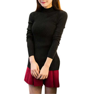 

2019 Women Autumn & Winter Sweater Slim Sexy Deep O Neck Women Sweater Long Sleeve Pullovers Knitted Sweater