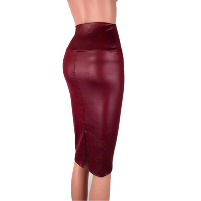 

Roseonmyhand Womens Lady High Waist Hip And Knee In The SkirtSexy Slit Hip Skirt