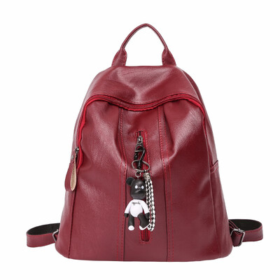 

fashion PU Leather backpack women casual Urban travel bags Wild school bag