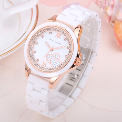 

White ceramic watch womens watch trend quartz watch waterproof ladies student watch