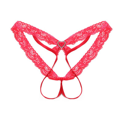 

Toponeto New Women Sissy Lace Sexy Hollow Lingerie Set Babydoll Love Pattern Underpants