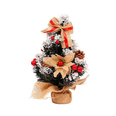 

Tailored Christmas Table Decor Mini Christmas Tree White Needle Pine Cones Decor