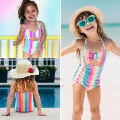 

Rainbow Toddler Kids Baby Girl Swimsuit Bikini Swimwear Bathing Suit Beachwear