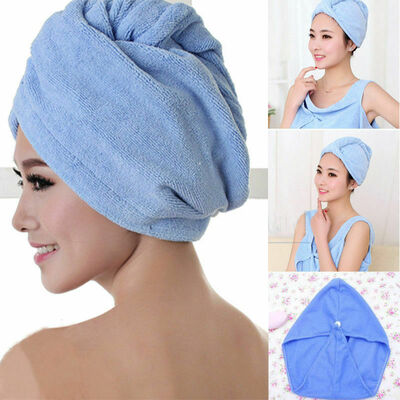 

LARGE QUICK DRY MAGIC HAIR TURBAN TOWEL MICROFIBRE HAIR WRAP BATH TOWEL CAP HAT