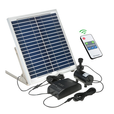 

Decdeal Multi-functional Solar Power Fountain 15W Solar Panel 36W Brushless Water Pump Kit with Storage Battery Remote Control