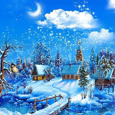 

Full Square Diamond Painting Winter Diamond Mosaic Scenery Diamond Embroidery Rhinestones Pictures Craft Kit