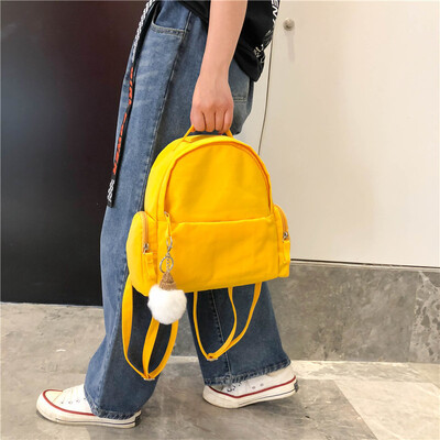 

Ancient feeling girl double shoulder bag female small bag Korean version 100 pure color small fresh student schoolbag Mori small b