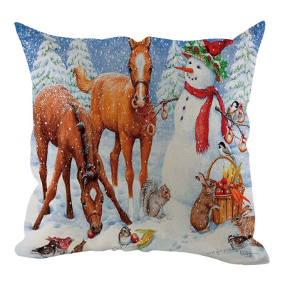 

Siaonvr Christmas Pillow Cover Pillowcases Decorative Sofa Cushion Cover Home Decoration