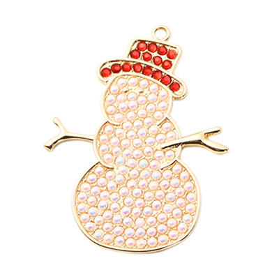 

DIY Full Drill Diamond Painting Keychain Snowman Key Ring Necklace Pendant