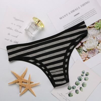 

Womens Panties Stripes Knickers Sissy Elastic Briefs Thongs Underwear Lingerie