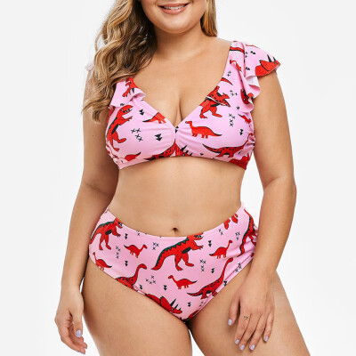 

Roseonmyhand Women Plus Size Print Tankini Swimjupmsuit Swimsuit Beachwear Padded Swimwear