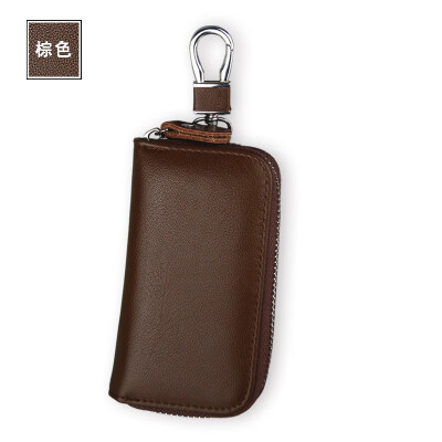 

Mens leather key bag zipper multi-functional car key bag womens business car key bag