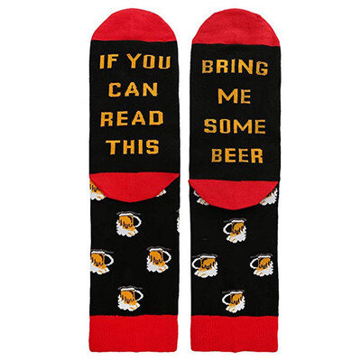 

Men Women If You Can Read This Letter Funny Food Print Crew Socks Winter Socks