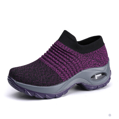 

Mhysa 2019 Women Leisure Shoes Casual Knitting Comfortable breathable Sneakers Flat Women Slip On Shoes Leisure Fashion Flats