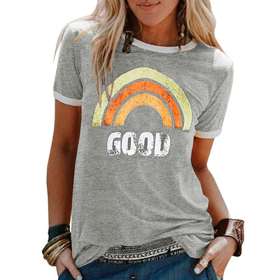 

Starmoon Women Summer Letters Printing Short Sleeve Shirt Casual Tunic Tops Blouse