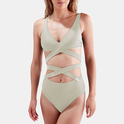 

Roseonmyhand Women Swimwear Beachwear 2 Pieces Solid Bandage Bikini Swimsuit Bathing Suit