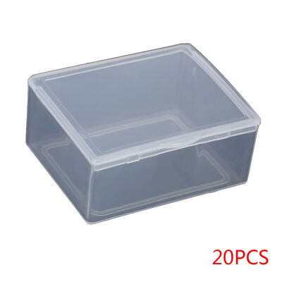 

20pcs Rectangular Transparent PP Plastic Box Parts Tool Cover Lid Mini Storage Case Container