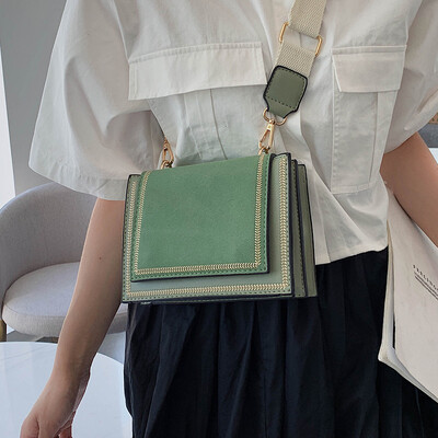 

Womens bag 2019 new fashion wide shoulder strap shoulder bag summer small fresh air Messenger bag net red Sen small bag