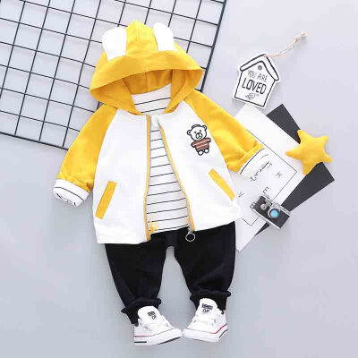 

Autumn Baby Boy Girl Long Sleeve Striped Print T-shirt Hoodie Cartoon Sweatshirt Trousers Casual Outfits