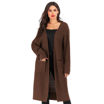 

Roseonmyhand Fashion Women Casual Long Sleeve Solid Sweater Cardigan Coat With Pockets
