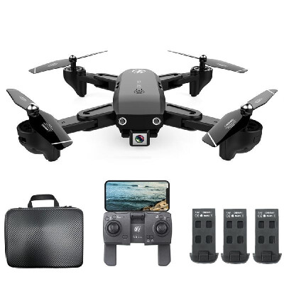 

CSJ S166GPS Drone with Camera 720P Follow me Auto Return Home WIFI FPV Live Video Gesture Photos RC Quadcopter for Adults w 3 Bat