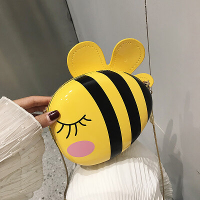 

Cartoon bag female 2019 summer new wave cute cute little bee girl small round bag chain shoulder Messenger bag