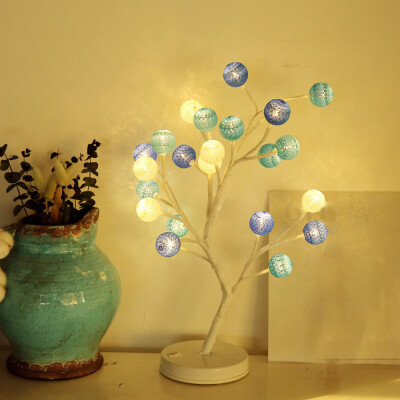 

〖Follure〗Cotton Ball Desk Top Bonsai Tree Light With 24 LED Beads