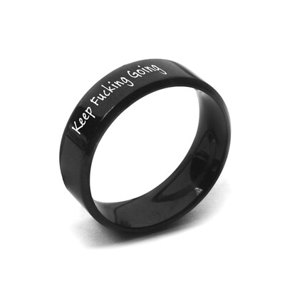 

Fashion Inspirational LetterKeep Fucking Going Stainless Steel Word Engraved Ring Accessories Gifts