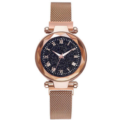 

Women Luxury Starry Sky Watch Mesh Band Stainless Steel Quartz Wristwatch Magnet Fashion Business Watches Ladies Drress Clock