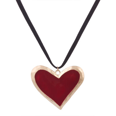 

Solememo Punk ZA Double Heart Pendant Necklace For Women Red Hearts Necklace For Party Wedding Jewelry Gifts Wholesale N6803