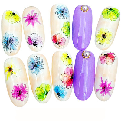 

Toponeto Womens DIY Nail Sticker Water Transfer Stickers Finger Nail Art Decals