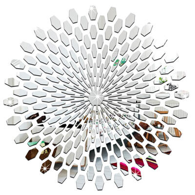 

Acrylic Sunflower Round Mural Mirror Effect Wall Sticker Home DecalSilver
