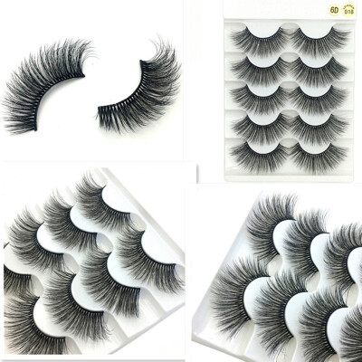 

Gobestart Luxury Makeup 5Pair 3D False Lashes Fluffy Strip Eyelashes Long Natural Party