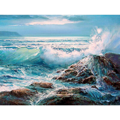 

5D DIY Full Drill Diamond Painting Wide Sea Cross Stitch Embroidery Mosaic