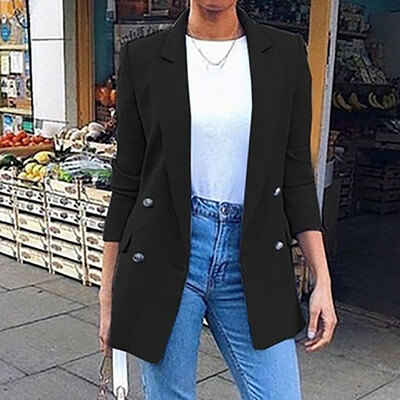

Womens Candy Color Long Sleeve Casual Slim Suit Jacket Blazer Top Formal Coats