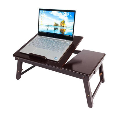 

Wood Folding Lap Desk Tray Table Drawer with Hollow Double Flower Dissipate Heat