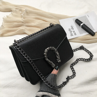 

Ins net red texture crack small square bag women 2019 new spring fashion chain shoulder slung bag