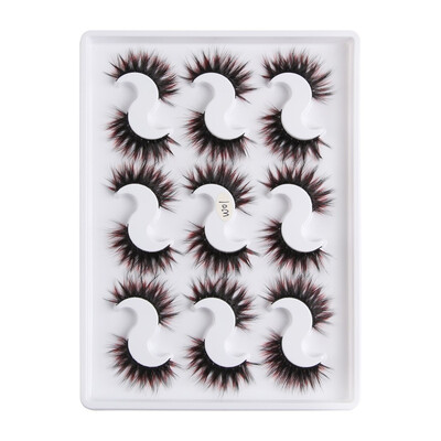 

Tailored 9 Pairs Of 3D Mink With Color Soft Long Curly And Warped Many Layer Eyelashes
